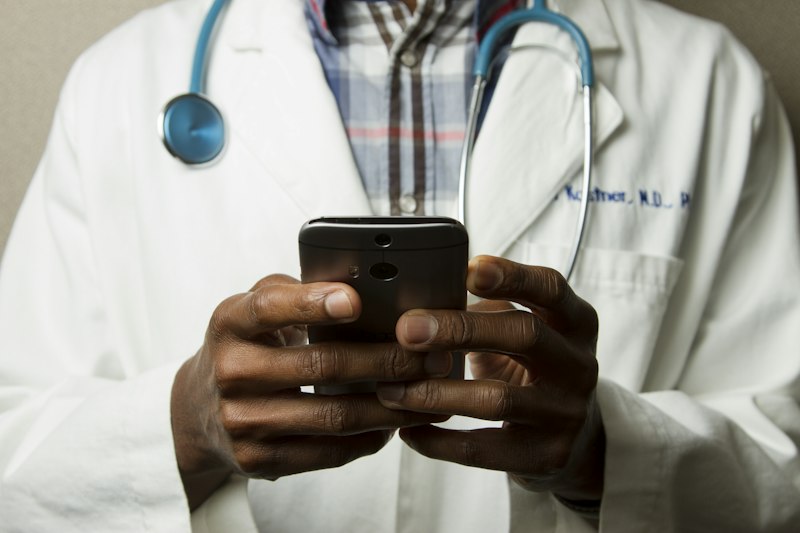 Healthcare professional consulting with a client